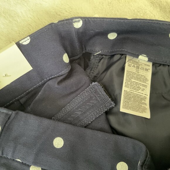 Old Navy Pixie Pants Women's 6 Navy White Ankle Polka Dot Stretch Preppy Fairy - Picture 8 of 8